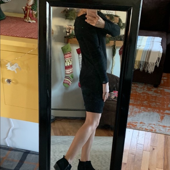 INC Black Faux Suede Sweater Midi dress Sz SM NWOT - Picture 4 of 10